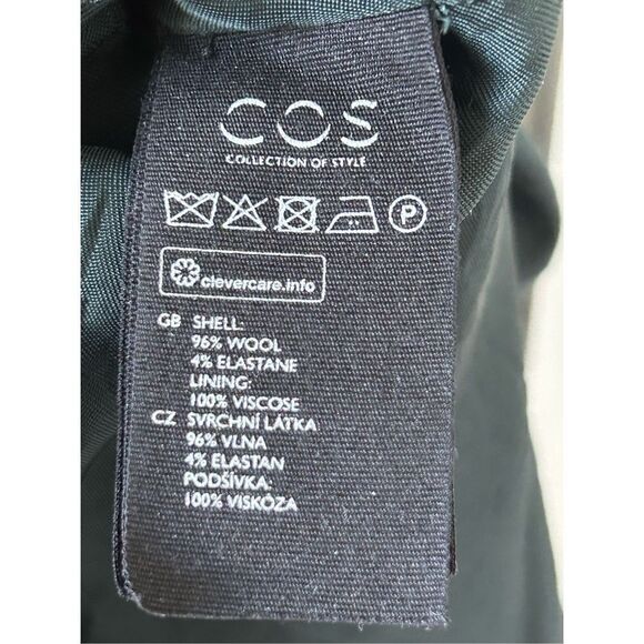 COS Wool Long Sleeve Dress Women's Navy Size US 8 - Picture 6 of 6